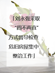 刘永强采取“四不两直”方式督导检查危旧房屋集中整治工作