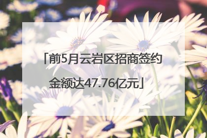 前5月云岩区招商签约金额达47.76亿元