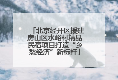 北京经开区援建房山区水峪村精品民宿项目打造“乡愁经济”新标杆