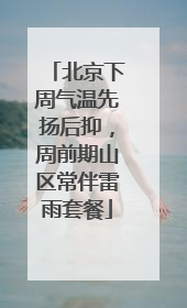 北京下周气温先扬后抑，周前期山区常伴雷雨套餐