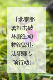 北京部署打击破坏野生动物资源违法犯罪专项行动