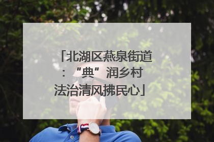北湖区燕泉街道：“典”润乡村 法治清风拂民心