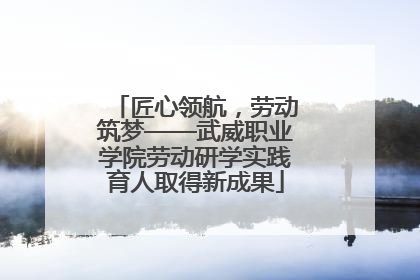 匠心领航，劳动筑梦——武威职业学院劳动研学实践育人取得新成果