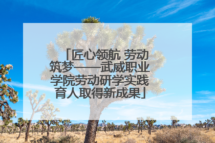 匠心领航 劳动筑梦——武威职业学院劳动研学实践育人取得新成果