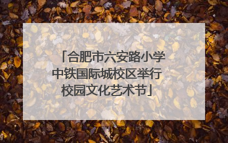 合肥市六安路小学中铁国际城校区举行校园文化艺术节