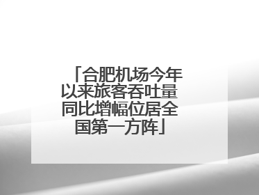 合肥机场今年以来旅客吞吐量同比增幅位居全国第一方阵
