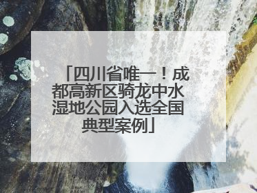 四川省唯一！成都高新区骑龙中水湿地公园入选全国典型案例
