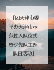 团天津市委举办天津市示范性入队仪式暨少先队主题队日活动