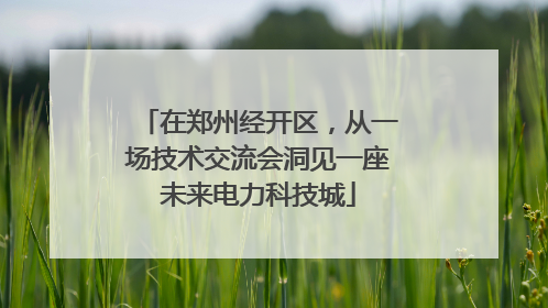 在郑州经开区，从一场技术交流会洞见一座未来电力科技城
