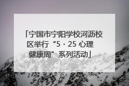 宁国市宁阳学校河沥校区举行“5・25 心理健康周”系列活动