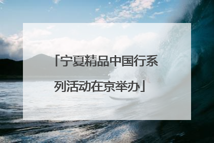 宁夏精品中国行系列活动在京举办