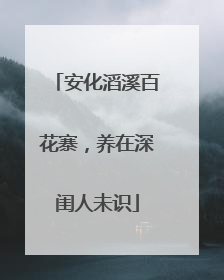 安化滔溪百花寨，养在深闺人未识
