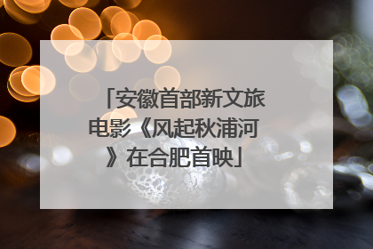 安徽首部新文旅电影《风起秋浦河》在合肥首映