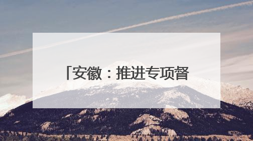 安徽：推进专项督察向深向实开展
