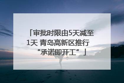 审批时限由5天减至1天 青岛高新区推行“承诺即开工”