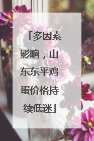 多因素影响，山东东平鸡蛋价格持续低迷