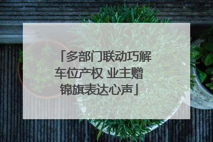 多部门联动巧解车位产权 业主赠锦旗表达心声