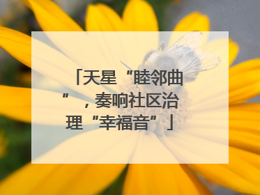 天星“睦邻曲”，奏响社区治理“幸福音”