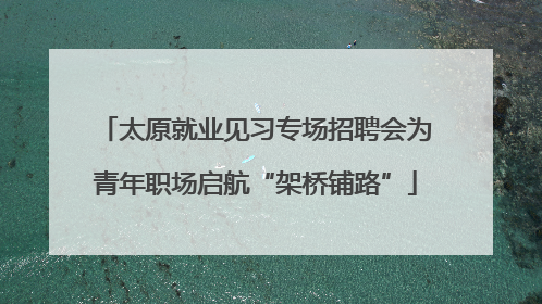 太原就业见习专场招聘会为青年职场启航“架桥铺路”