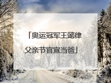 奥运冠军王懿律父亲节官宣当爸