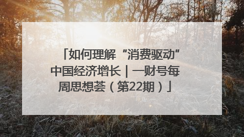 如何理解“消费驱动”中国经济增长｜一财号每周思想荟（第22期）