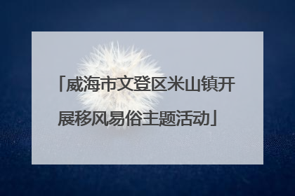 威海市文登区米山镇开展移风易俗主题活动