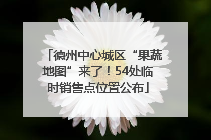 德州中心城区“果蔬地图”来了！54处临时销售点位置公布