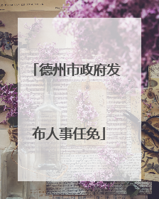 德州市政府发布人事任免