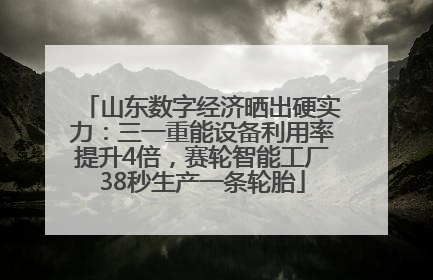 山东数字经济晒出硬实力：三一重能设备利用率提升4倍，赛轮智能工厂38秒生产一条轮胎