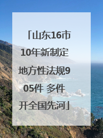 山东16市10年新制定地方性法规905件 多件开全国先河