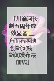 川渝河长制五周年成效显著 三方面看两地创新实践｜新闻发布最前线