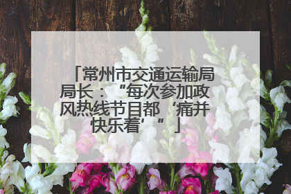 常州市交通运输局局长：“每次参加政风热线节目都‘痛并快乐着’”