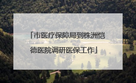 市医疗保障局到株洲恺德医院调研医保工作
