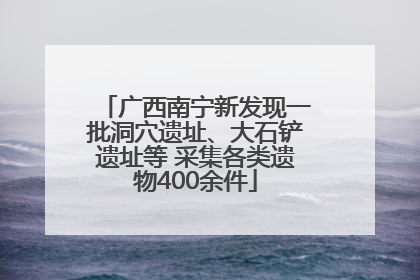 广西南宁新发现一批洞穴遗址、大石铲遗址等 采集各类遗物400余件