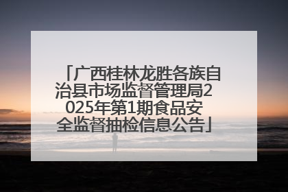 广西桂林龙胜各族自治县市场监督管理局2025年第1期食品安全监督抽检信息公告