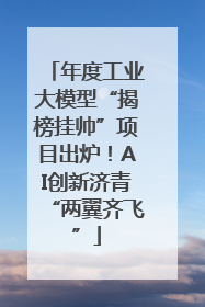 年度工业大模型“揭榜挂帅”项目出炉！AI创新济青“两翼齐飞”