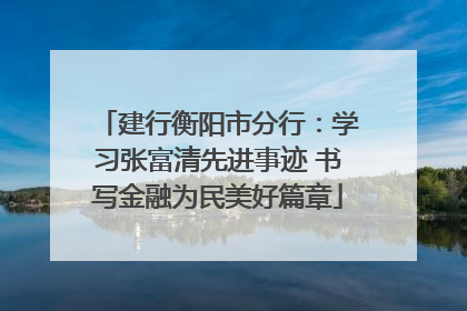 建行衡阳市分行：学习张富清先进事迹 书写金融为民美好篇章