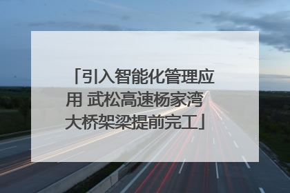 引入智能化管理应用 武松高速杨家湾大桥架梁提前完工