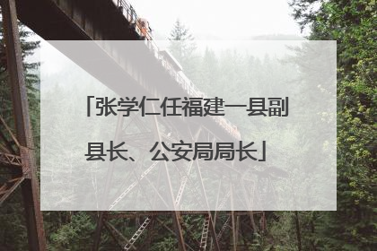 张学仁任福建一县副县长、公安局局长