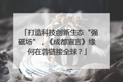 打造科技创新生态“强磁场”，《成都宣言》缘何在蓉链接全球？