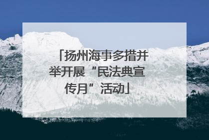 扬州海事多措并举开展“民法典宣传月”活动