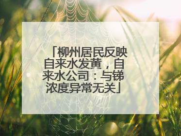 柳州居民反映自来水发黄，自来水公司：与锑浓度异常无关