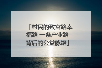 村民的致富路幸福路 一条产业路背后的公益脉络