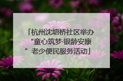 杭州沈塘桥社区举办“童心筑梦·银龄安康”老少便民服务活动