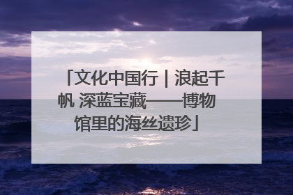 文化中国行｜浪起千帆 深蓝宝藏——博物馆里的海丝遗珍