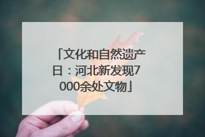 文化和自然遗产日：河北新发现7000余处文物