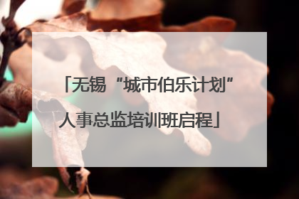 无锡“城市伯乐计划”人事总监培训班启程