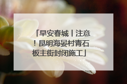 早安春城丨注意！昆明海晏村青石板主街封闭施工