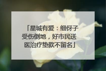 星城有爱：细伢子受伤倒地，好市民送医治疗垫款不留名