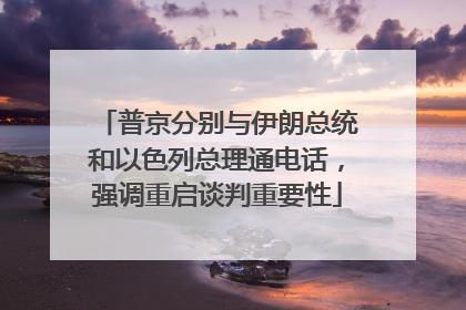 普京分别与伊朗总统和以色列总理通电话，强调重启谈判重要性